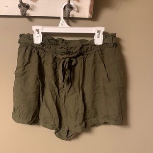 Garage army green flowy shorts